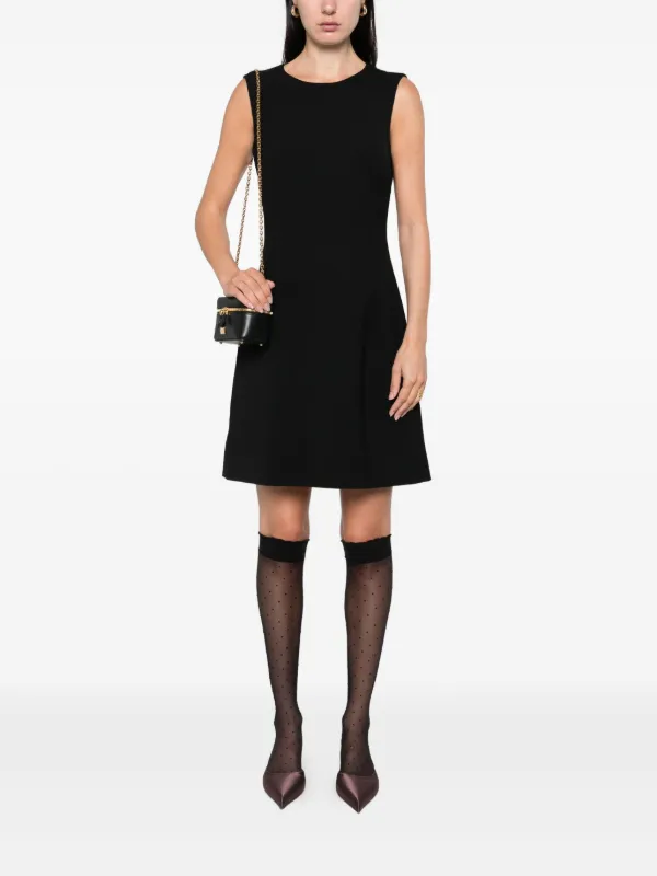 【Dolce&Gabbana】カクテルドレス ノースリーブ イエロー ウール Dolce & Gabbana レオパード ノースリーブ ドレス | ブラック
