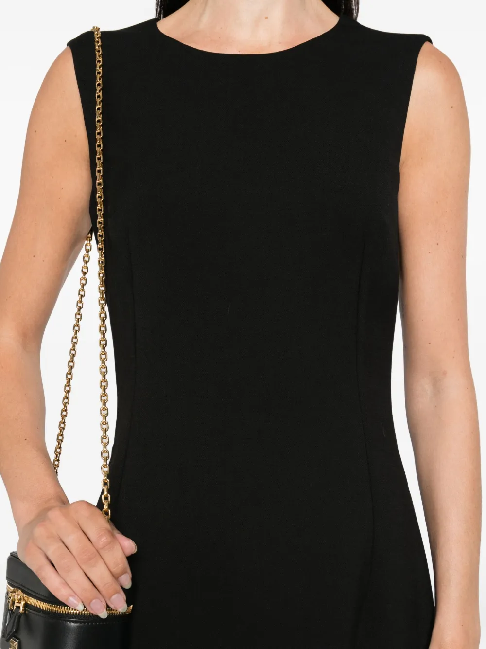 Dolce & Gabbana leopard-print lining sleeveless mini dress Zwart