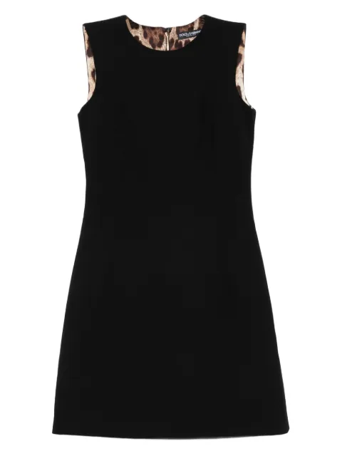 Dolce & Gabbana leopard-print lining sleeveless mini dress
