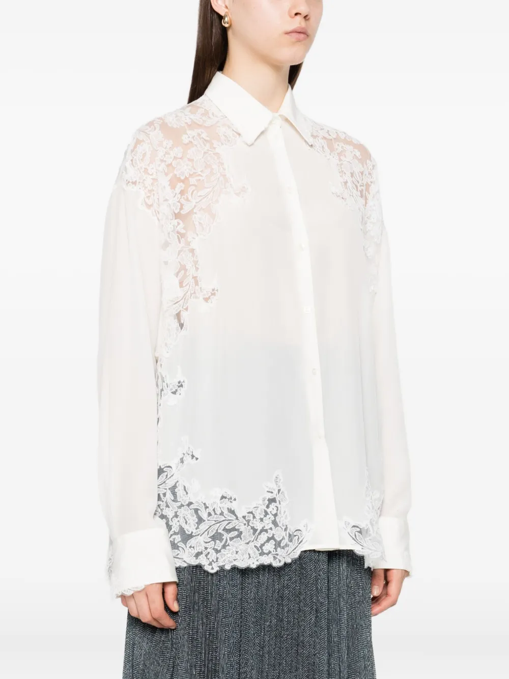 Ermanno Scervino Blouse met kant Wit