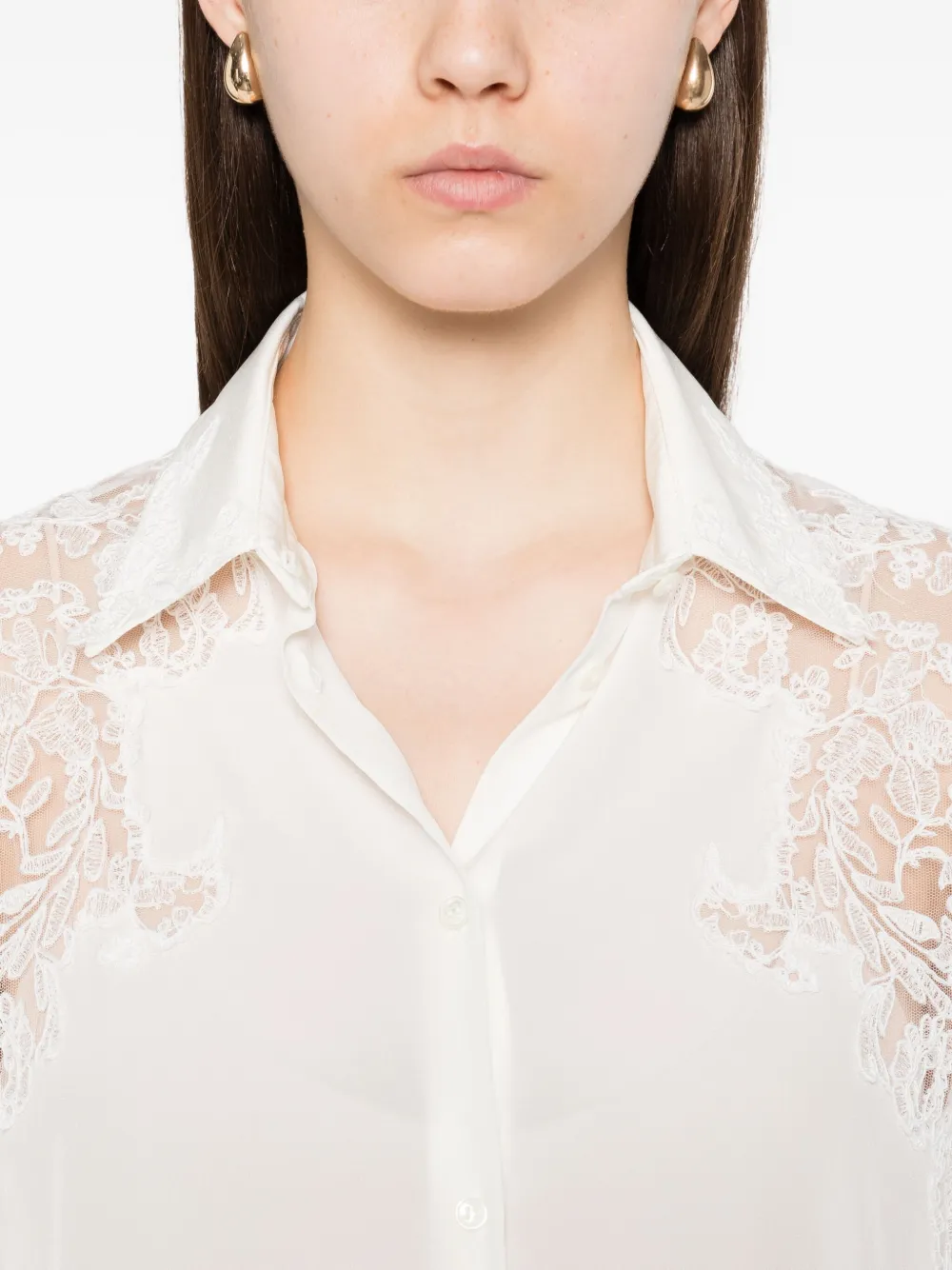 Ermanno Scervino Blouse met kant Wit