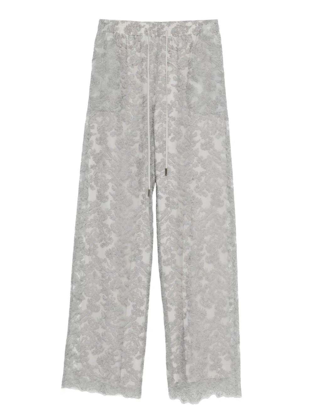 Ermanno Scervino floral-lace trousers Grijs