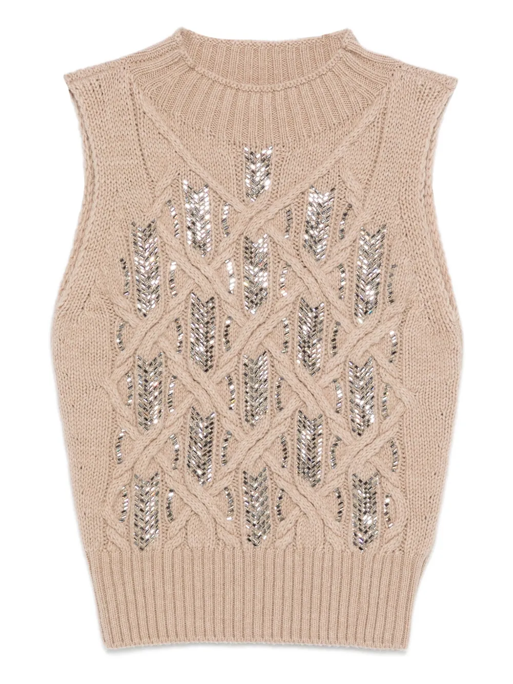 Ermanno Scervino rhinestone-embellished vest Beige