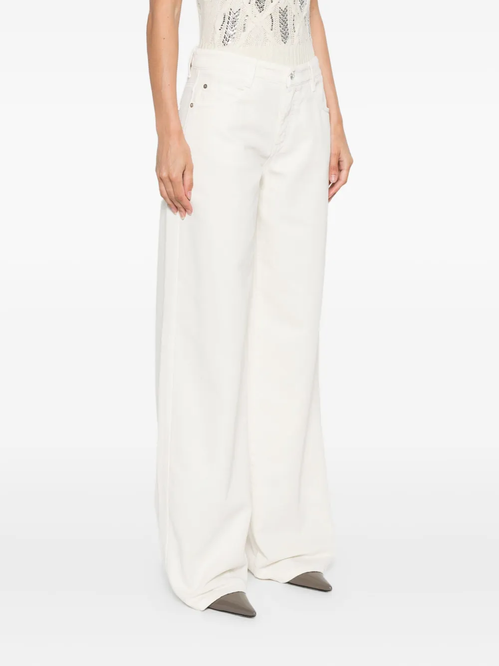 Ermanno Scervino Jeans met wijde pijpen Wit