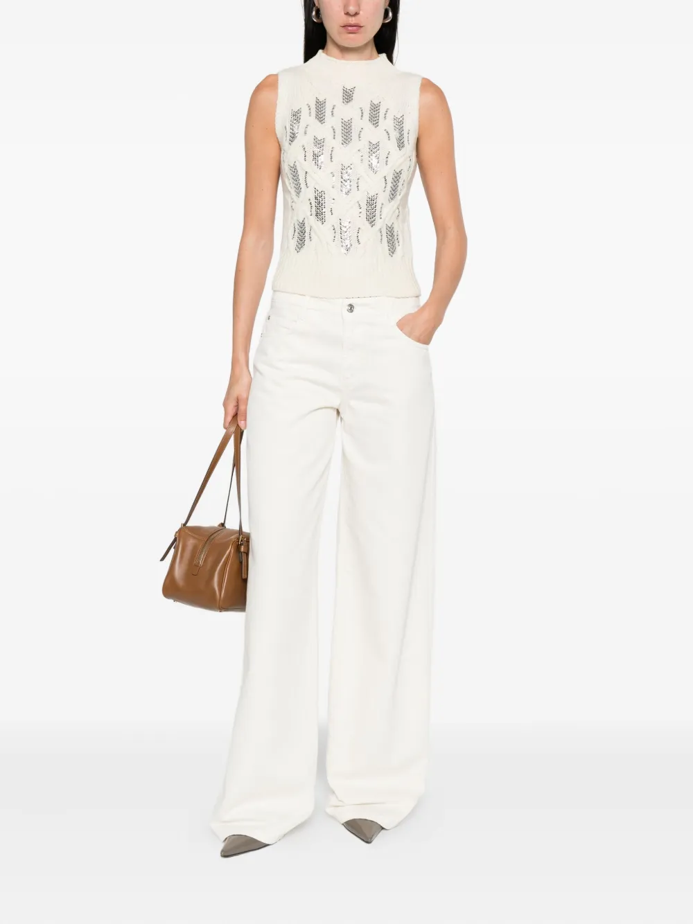 Ermanno Scervino Jeans met wijde pijpen Wit
