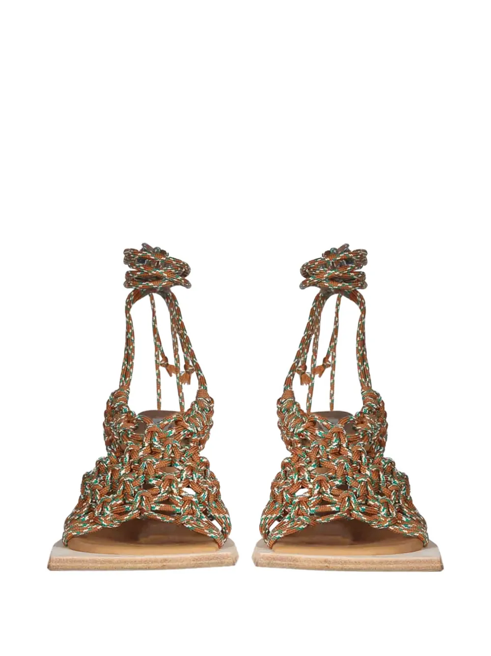 Miista 35mm self-tie heeled sandals Bruin