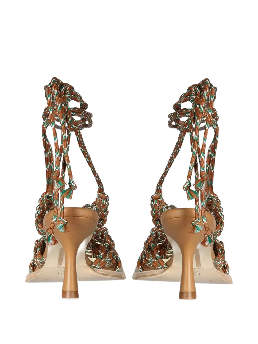 Miista 35mm self-tie heeled sandals Bruin