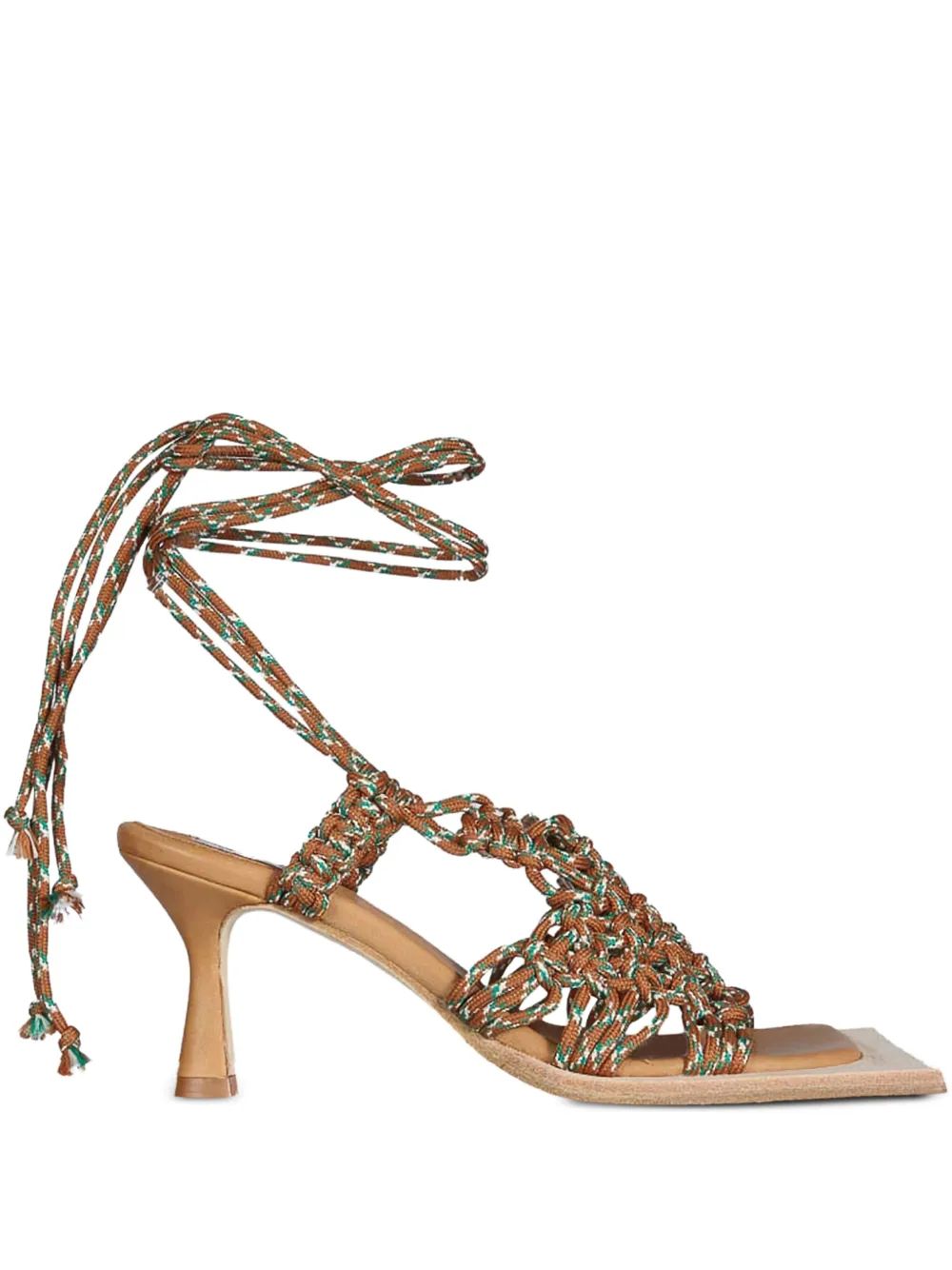 Miista 35mm self-tie heeled sandals Bruin
