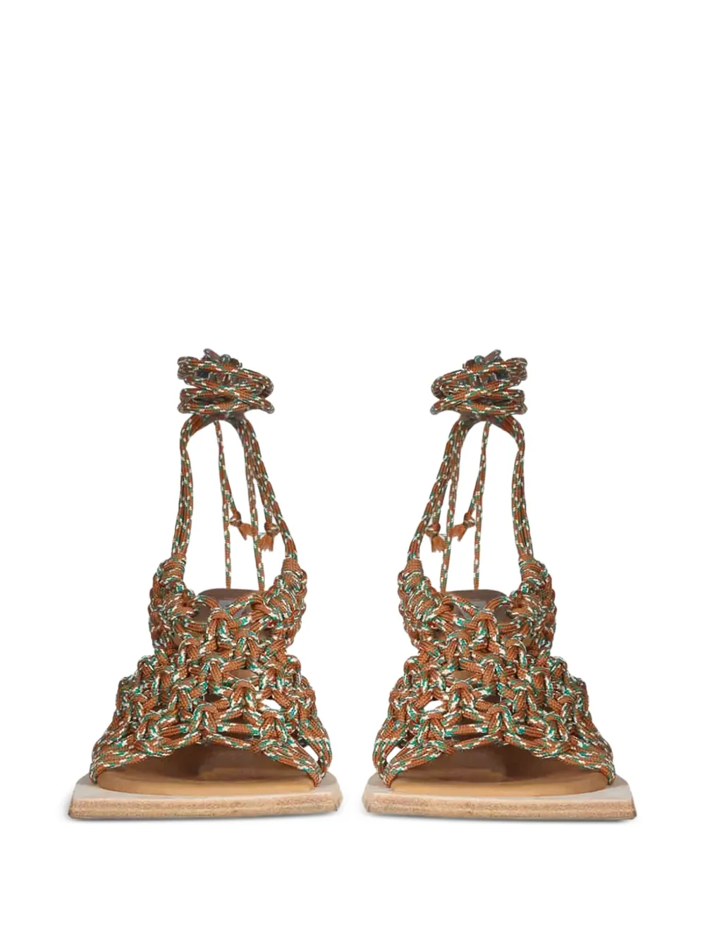 Miista 35 mm sandalen met strik en hak Bruin