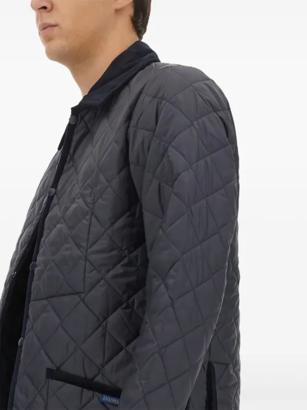 Lavenham Quilted Collared Jacket | Blue | FARFETCH