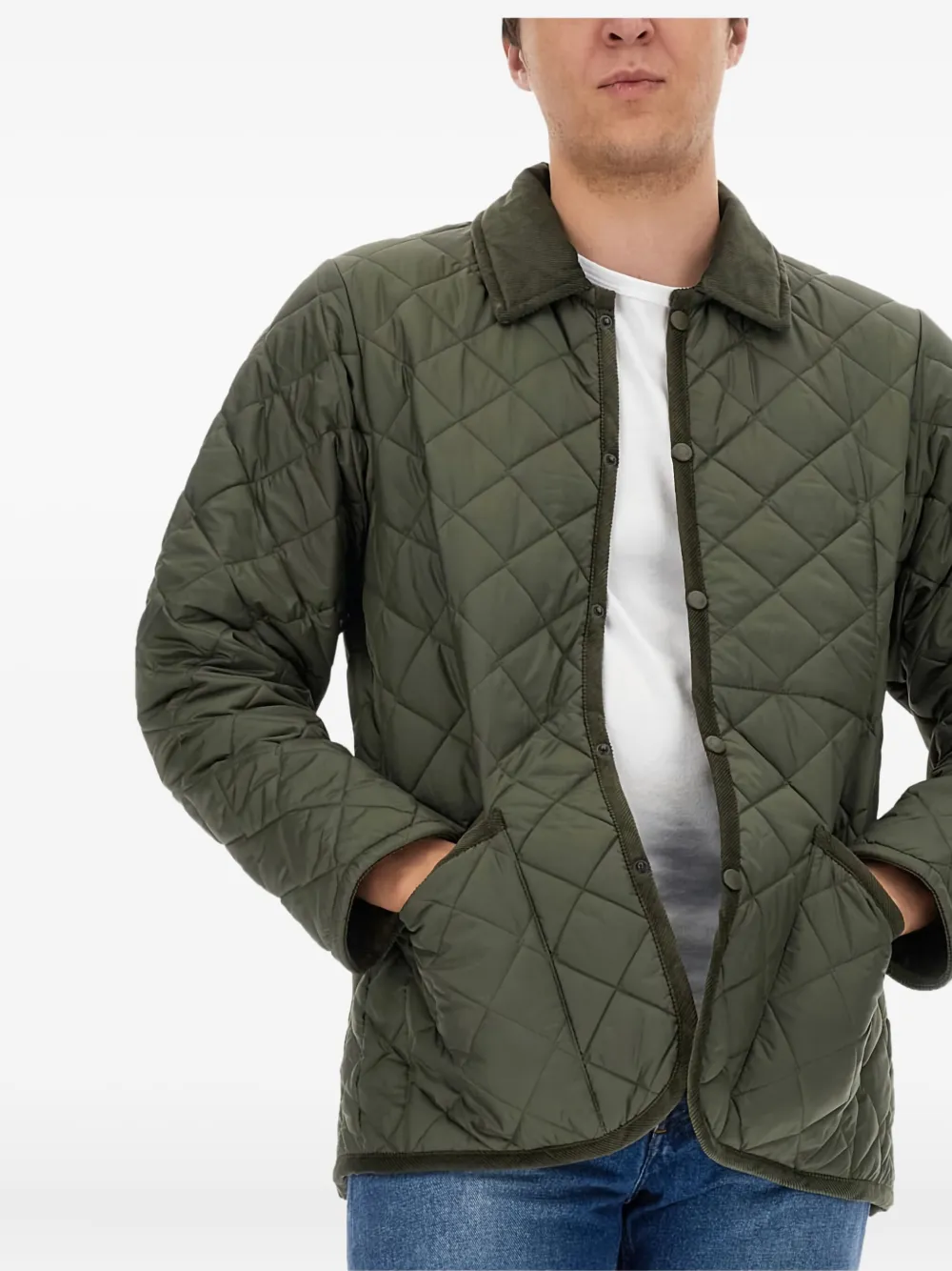 Lavenham Denham Quilted-pattern Jacket In Green