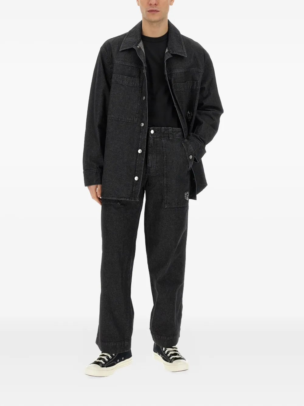Maison Kitsuné buttoned pocket jeans - Zwart