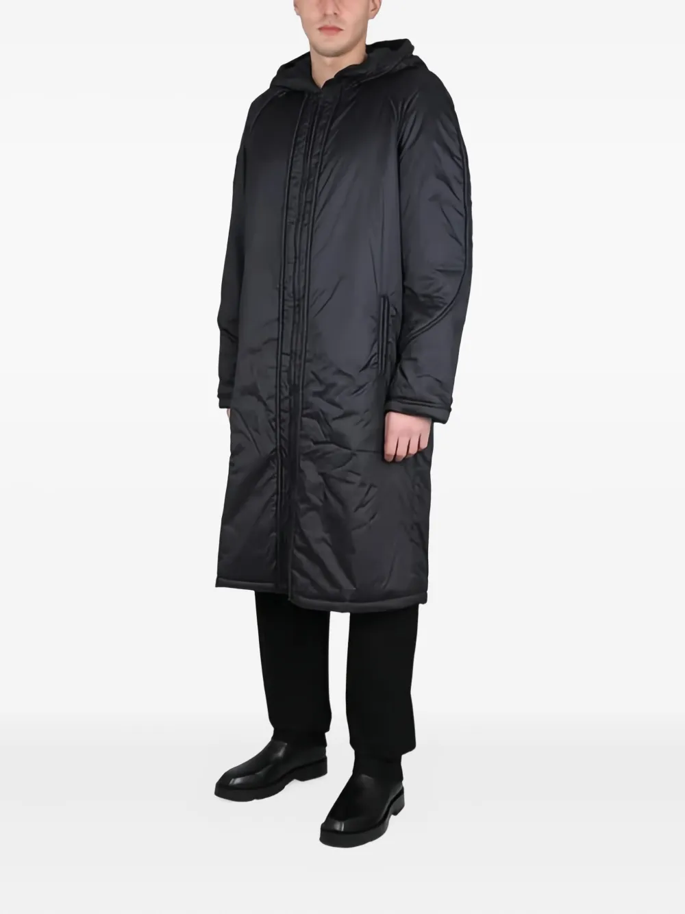 Mcq By Alexander Mcqueen Hooded Zip Coat In Black