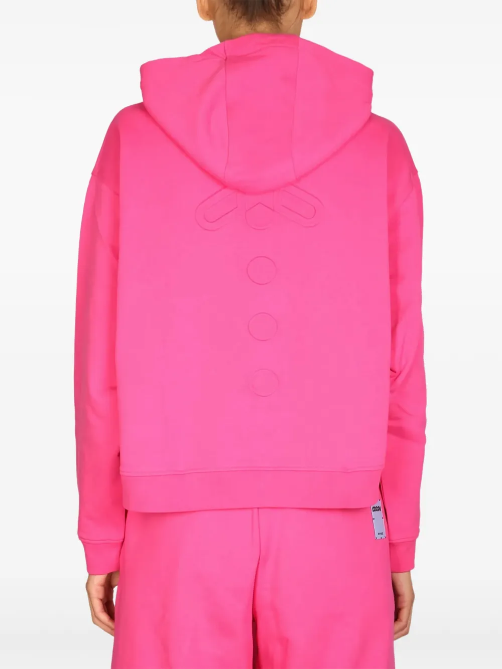 MCQ Sweater met reliëf en capuchon Roze