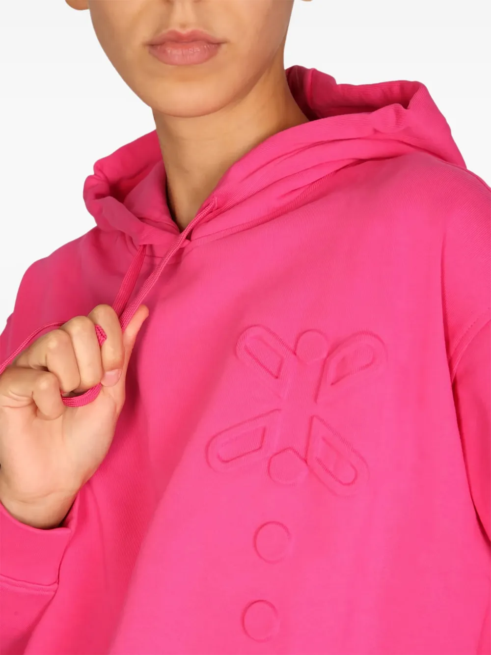 MCQ Sweater met reliëf en capuchon Roze