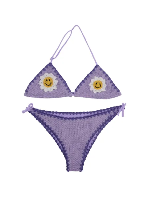 MC2 Saint Barth Kids Holly crochet-knit flower-patch bikini