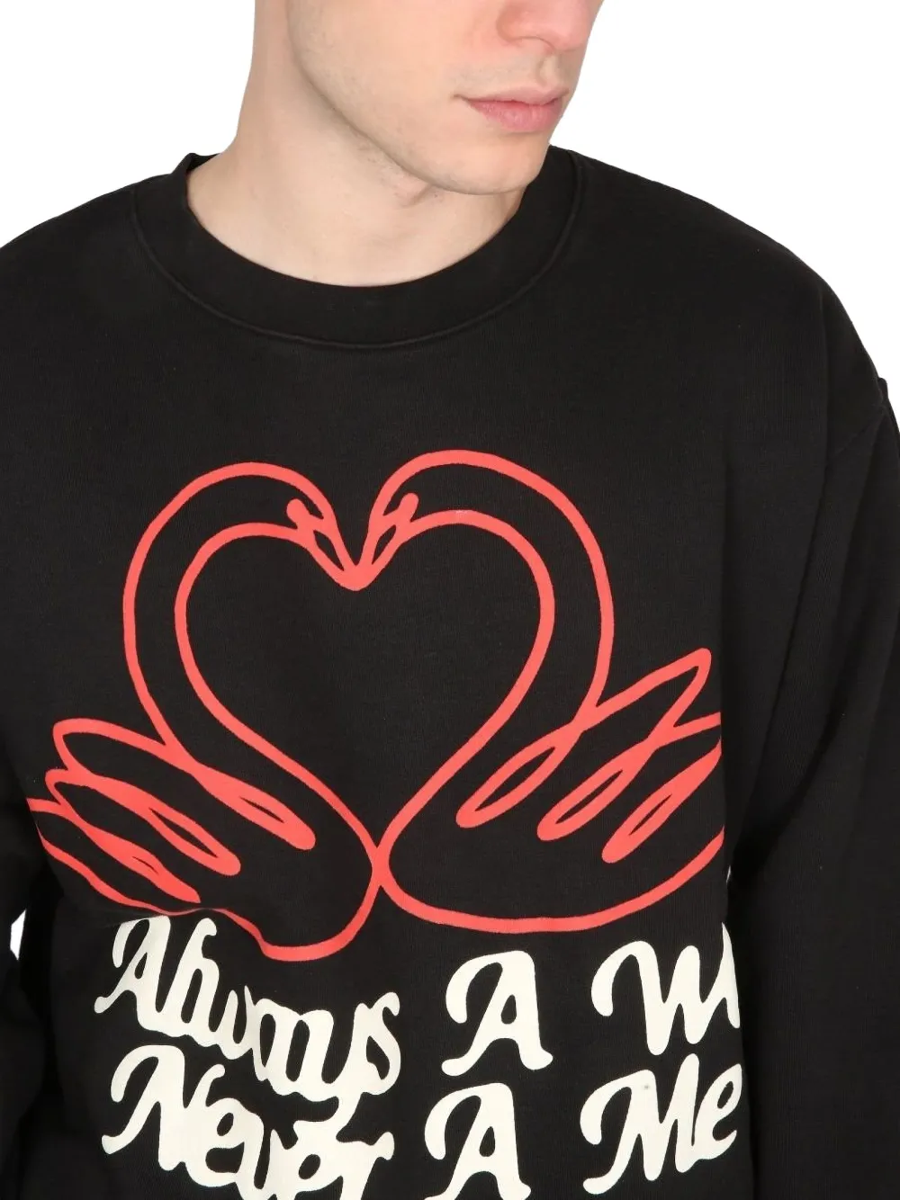 MARKET Sweater met zwaan-print Zwart