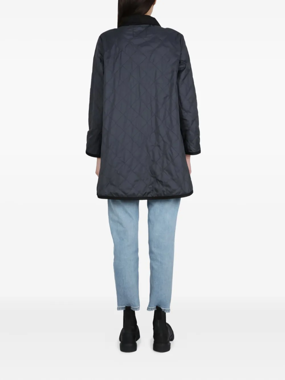 Lavenham Quilted-pattern Coat In Black