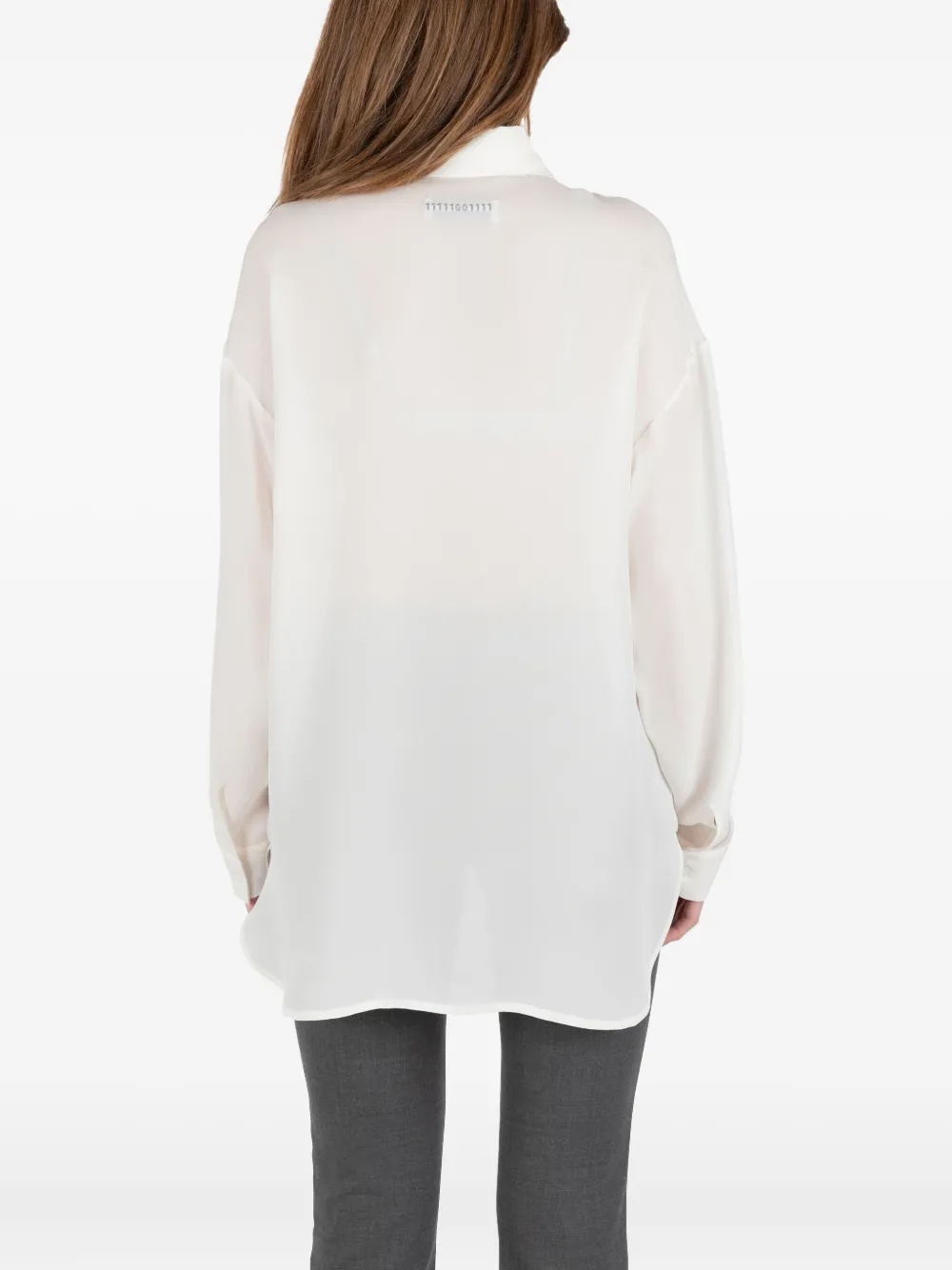Société Anonyme Blouse met strikhals en knopen Wit