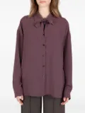 Société Anonyme bow-tie neck long-sleeve shirt - Purple
