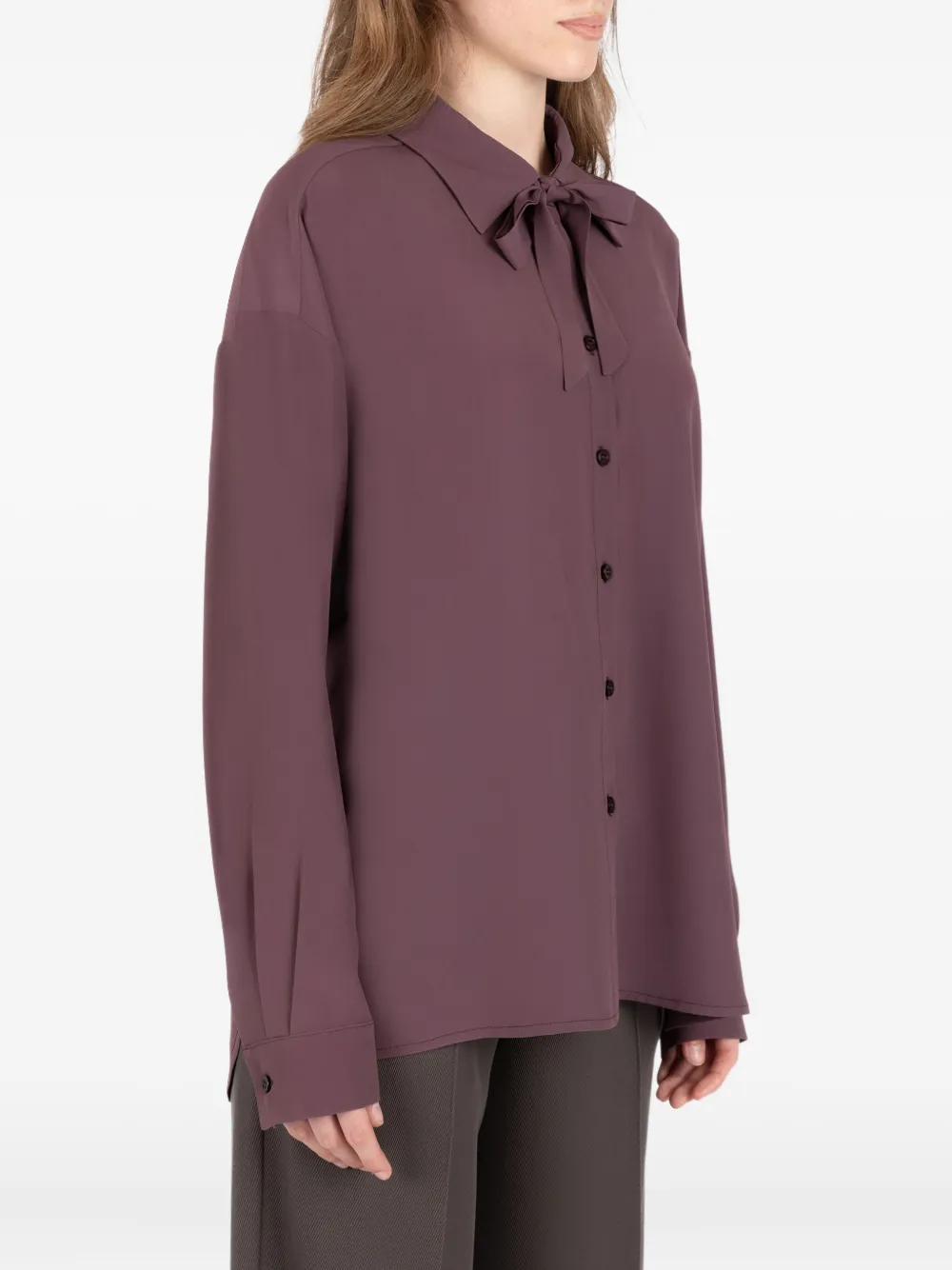 Société Anonyme Blouse met strik en lange mouwen Paars