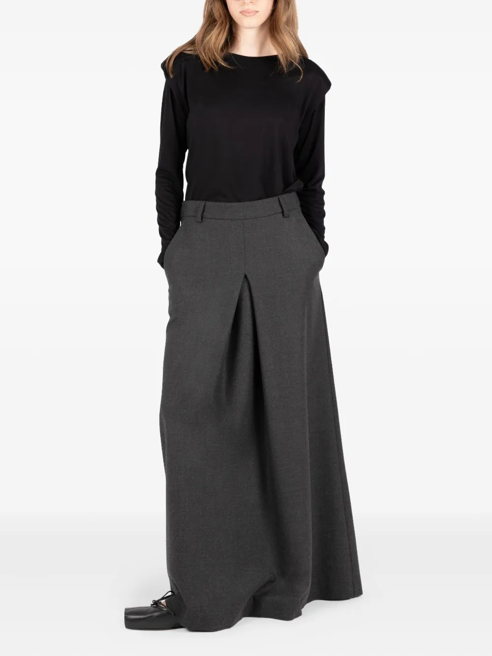 Société Anonyme Victoria geplooide maxi-rok Grijs