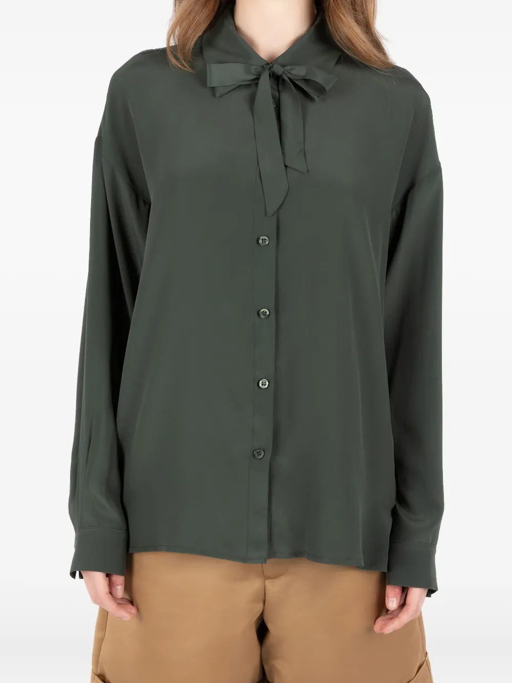 Société Anonyme bow-tie neck shirt Groen