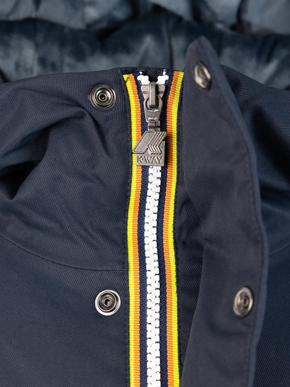 K-Way Jack met capuchon en logopatch Blauw
