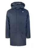 K-Way hooded logo-patch jacket - Blue
