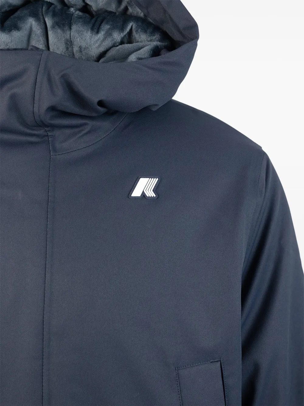 K-Way Jack met capuchon en logopatch Blauw