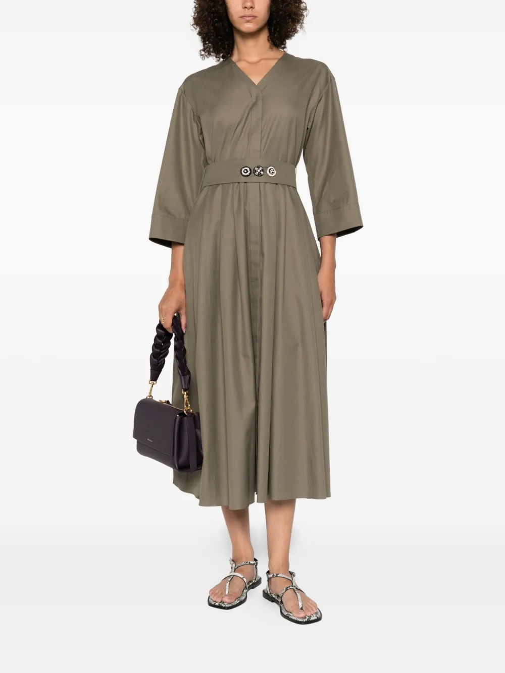 'S Max Mara Arcella belted midi dress Groen