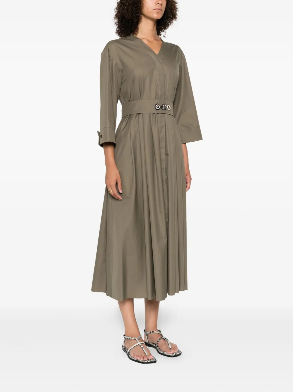'S Max Mara Arcella belted midi dress Groen