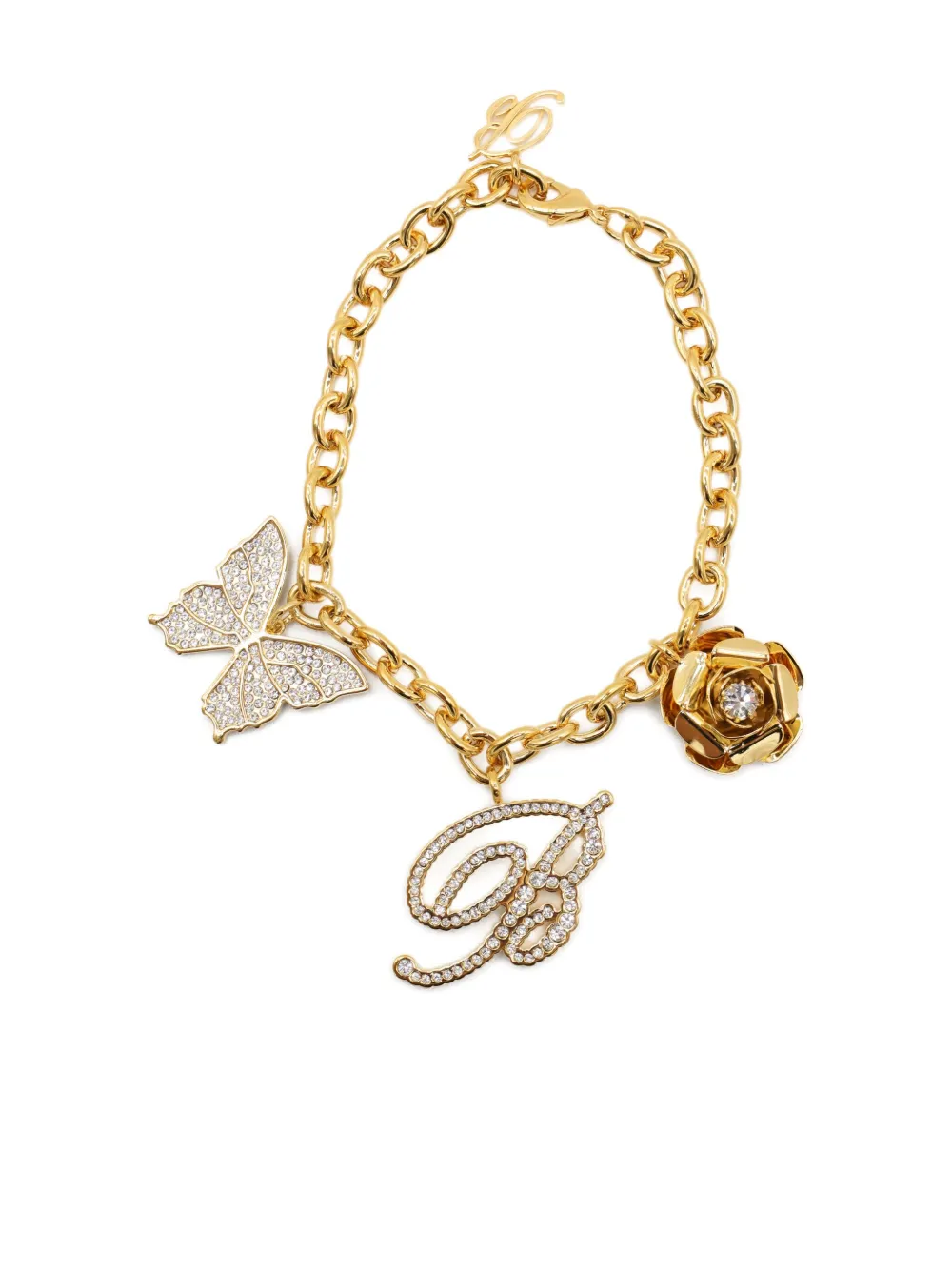Blumarine crystal-embellished chain-link bracelet | Gold | Image 1