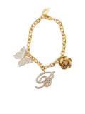 Blumarine crystal-embellished chain-link bracelet - Gold