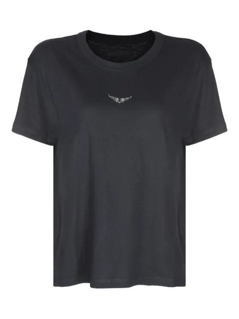 zadig and voltaire crystal-embellished T-shirt