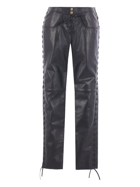 ISABEL MARANT lace-up leather straight trousers