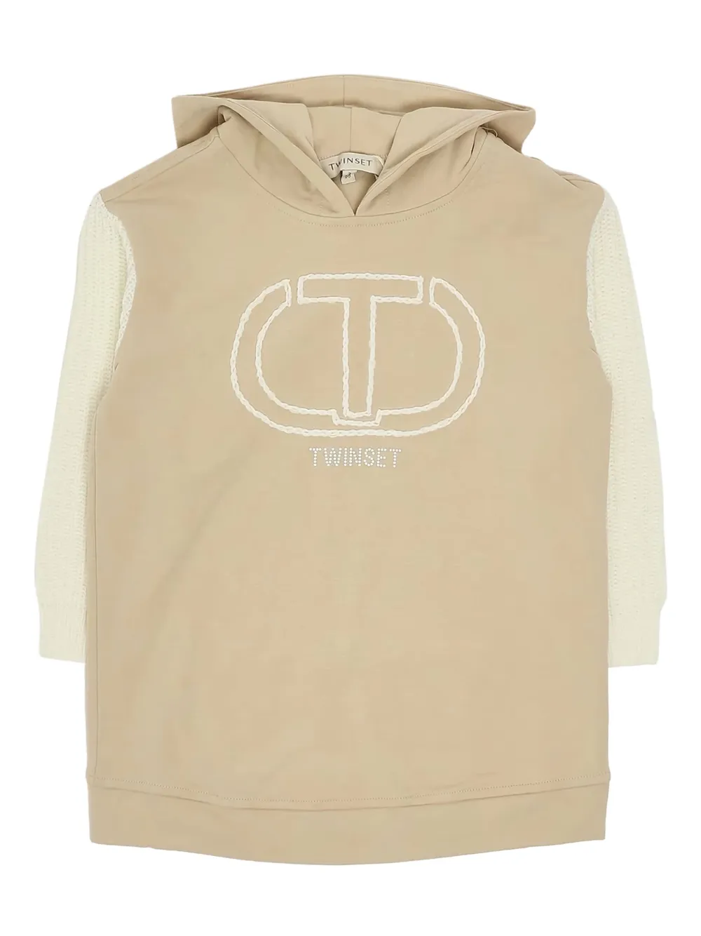 TWINSET Kids logo-detail hooded dress - Toni neutri