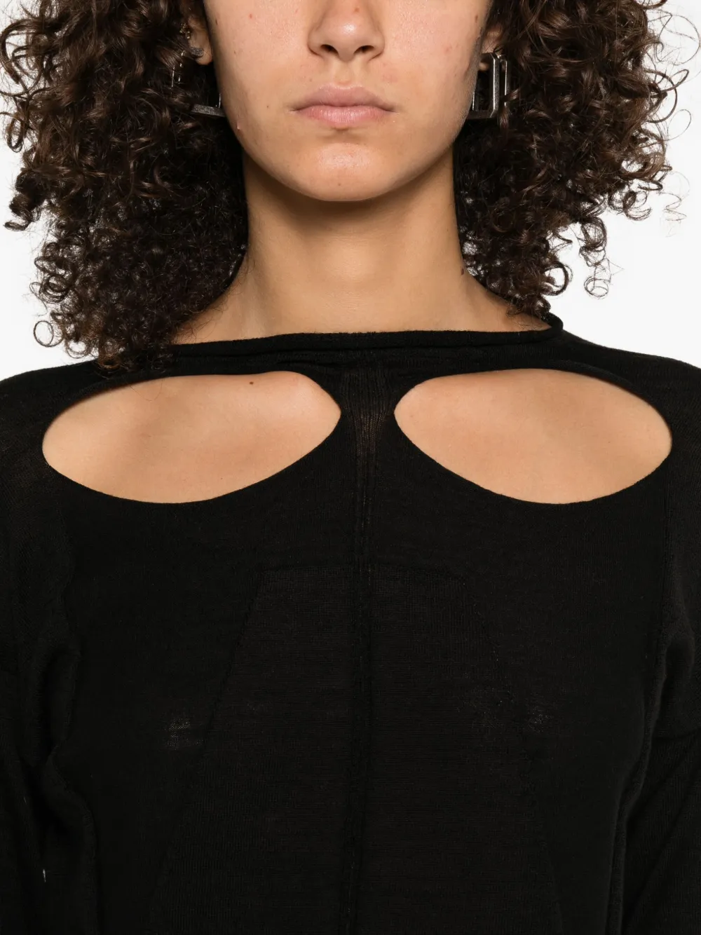 Rick Owens Slashed trui met lange mouwen Zwart