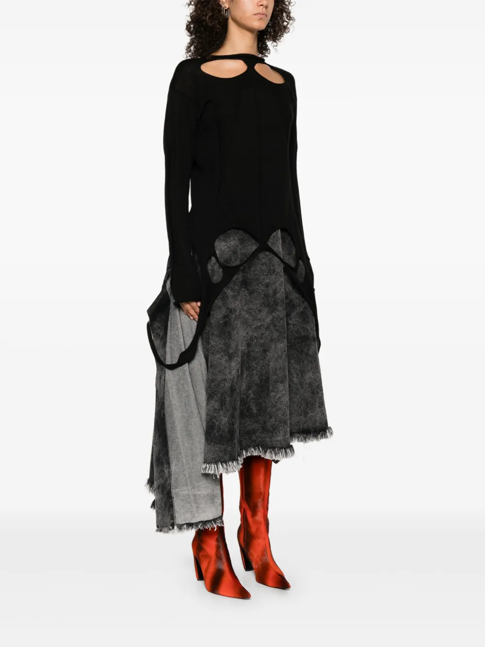 Rick Owens Slashed trui met lange mouwen Zwart