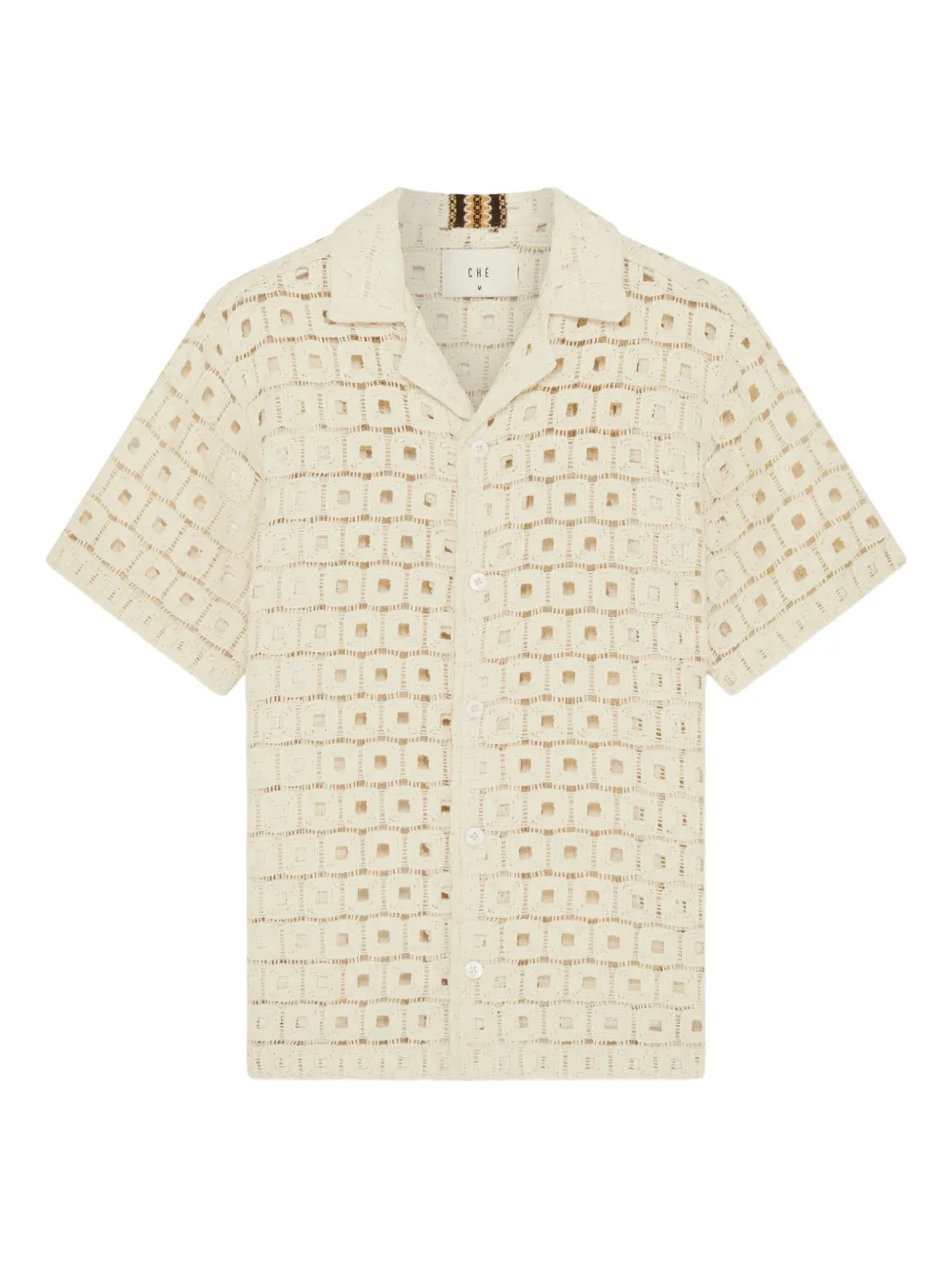 CHÉ crochet-pattern short-sleeve shirt | Neutrals | Image 1