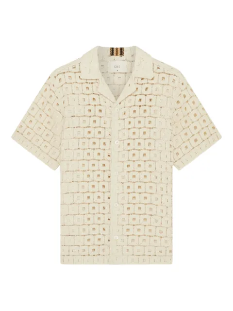 CHÉ crochet-pattern short-sleeve shirt
