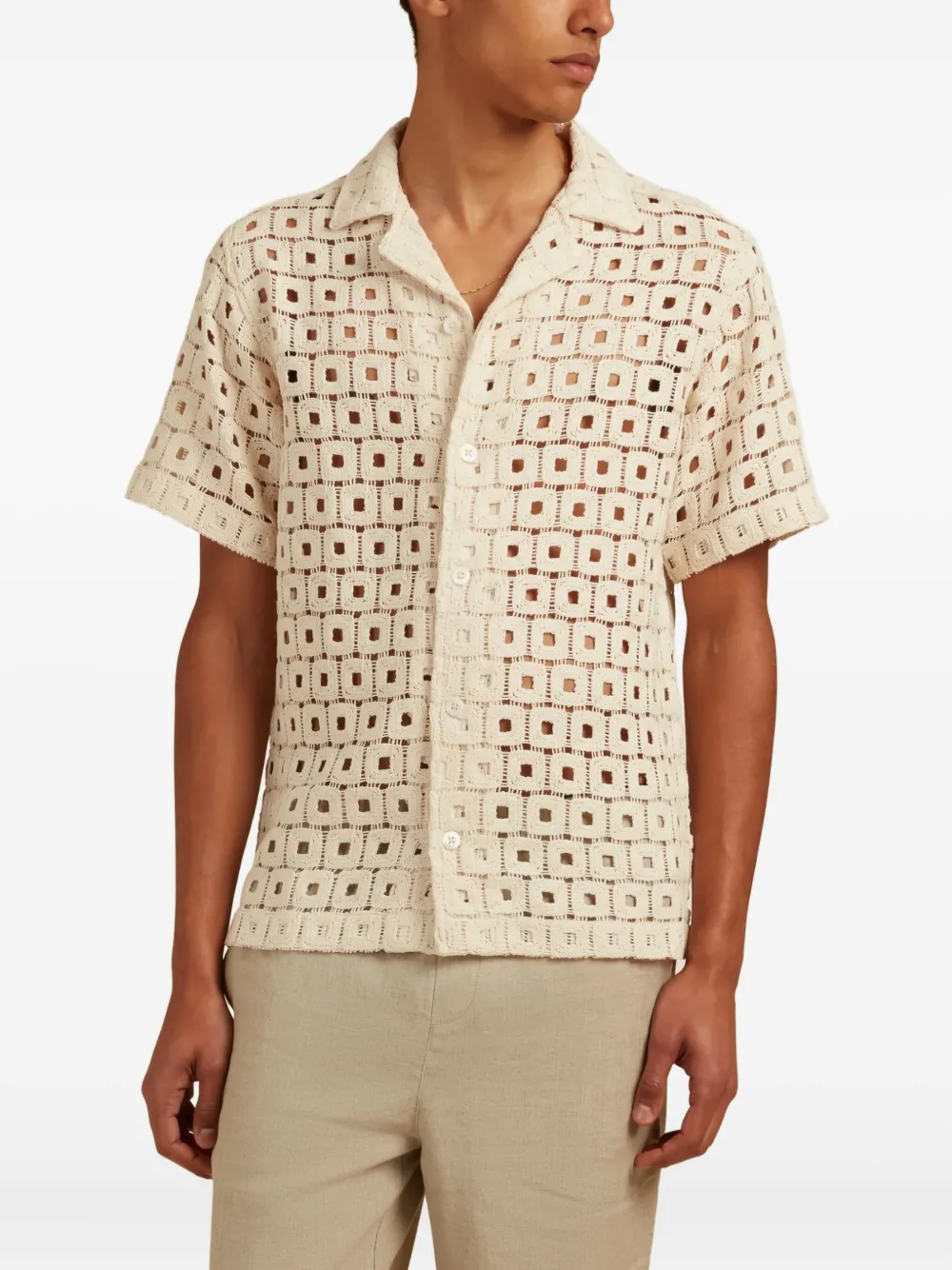CHÉ crochet-pattern short-sleeve shirt | Image 2