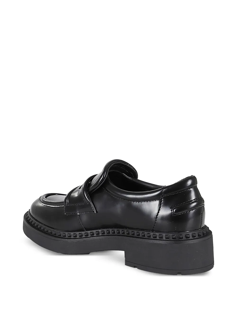 Ash Miracle leather studded-trim loafers Black