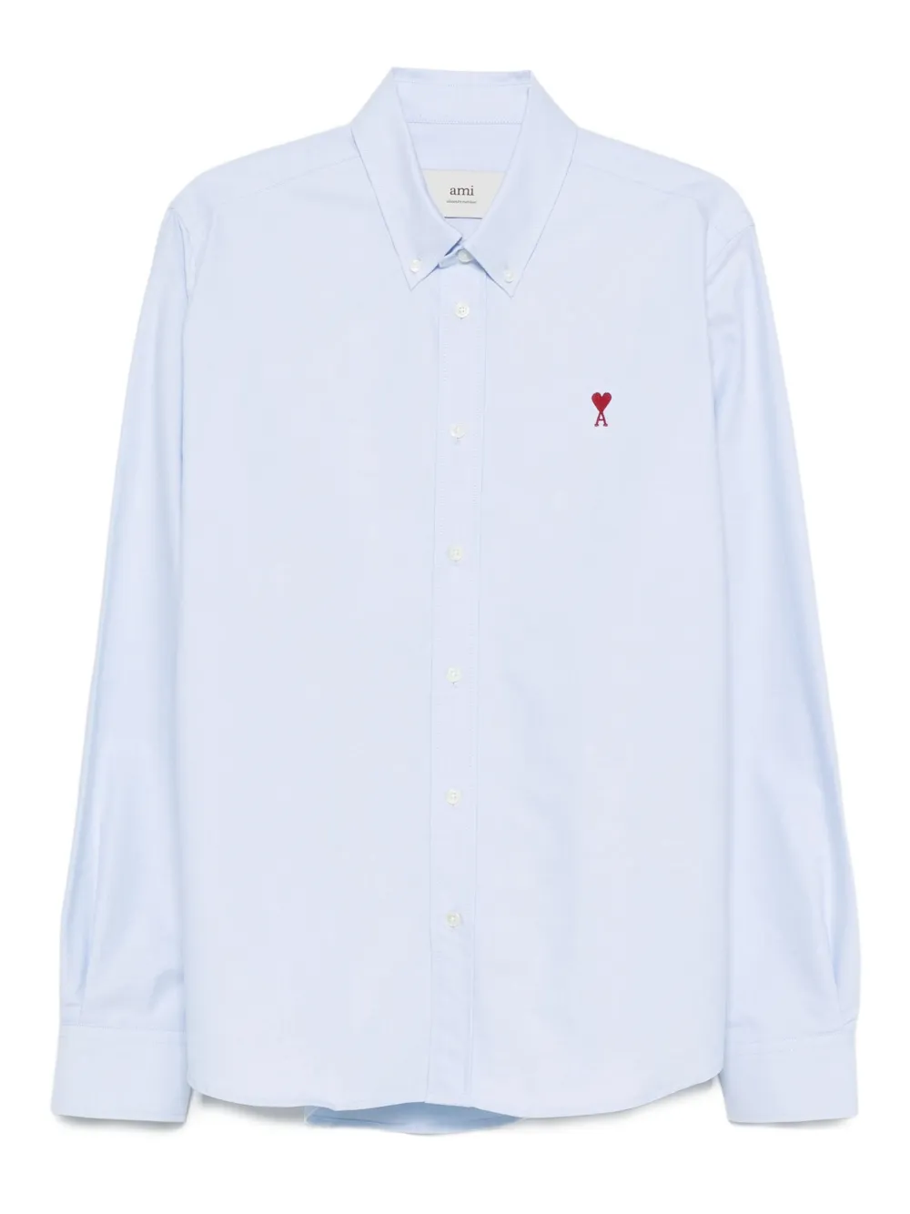 AMI Paris Overhemd met geborduurd logo Blauw