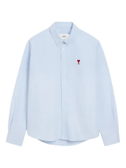 AMI Paris logo-embroidered cotton shirt