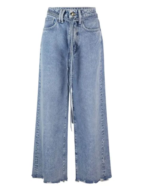 Cycle tie-waist cotton jeans