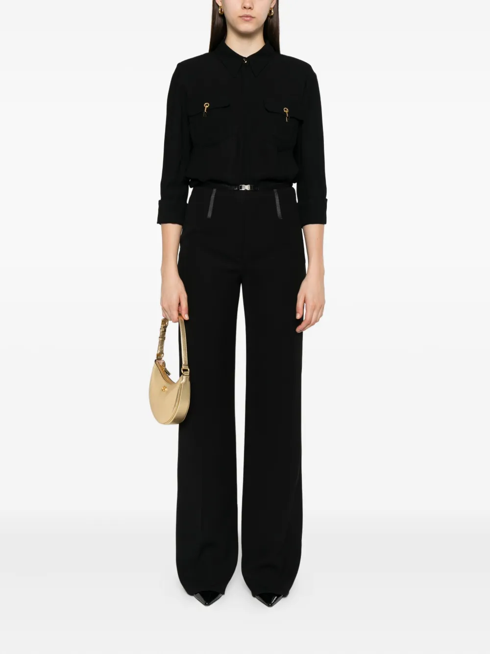 Elisabetta Franchi key-detail pocket shirt Zwart