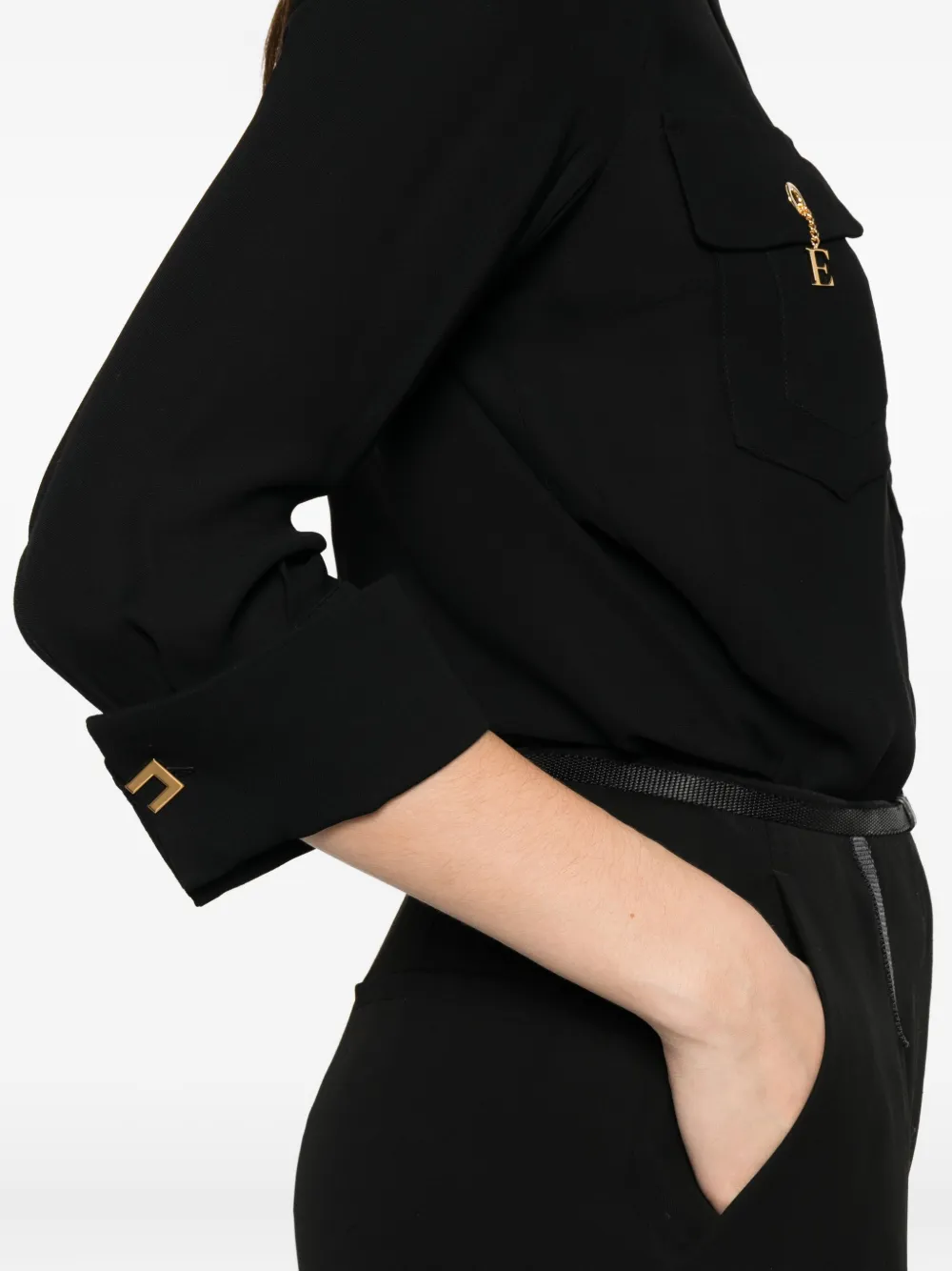 Elisabetta Franchi key-detail pocket shirt Zwart