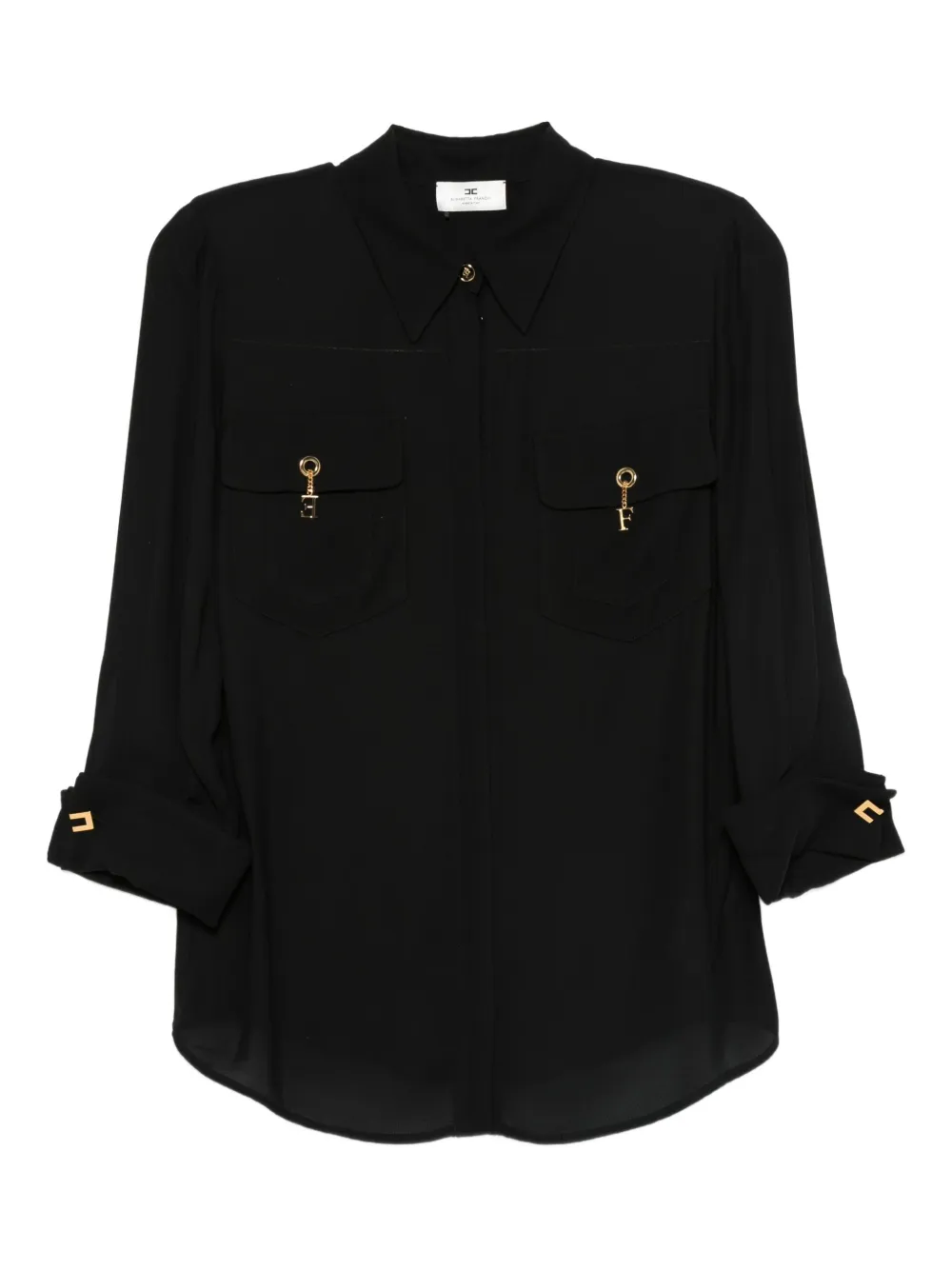 Elisabetta Franchi key-detail pocket shirt Zwart