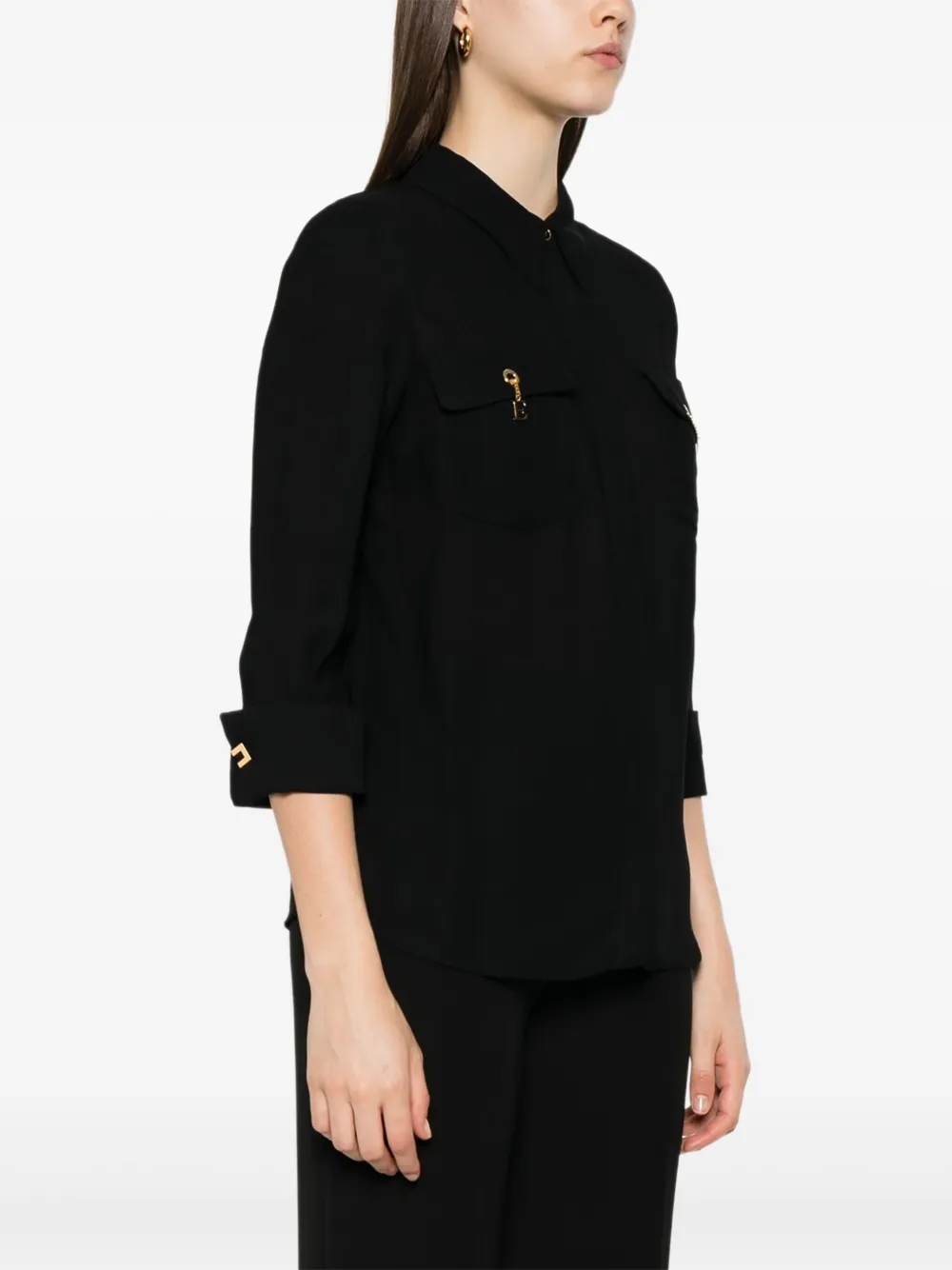 Elisabetta Franchi key-detail pocket shirt Zwart